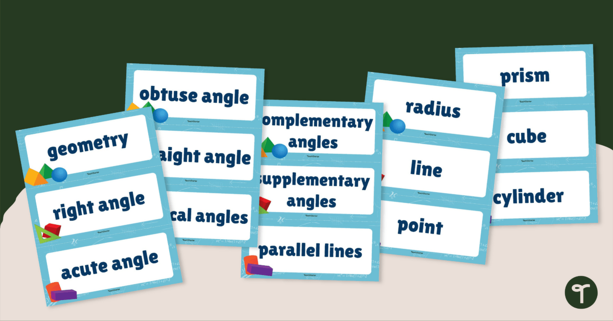 Geometry Vocabulary - Word Wall teaching resource