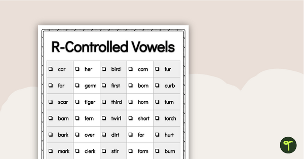 Go to Word Study List - R-Controlled Vowels teaching resource