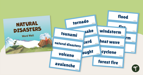Go to Natural Disasters Word Wall Vocabulary teaching resource