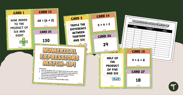 Image of Numerical Expressions Match-Up