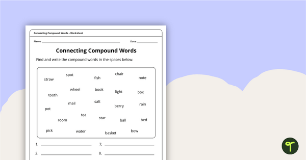 Image of Combining Words - Compound Word Worksheets for Kids
