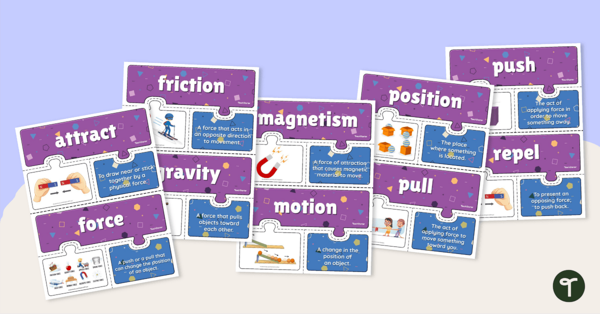 Force and Motion Vocabulary Puzzles teaching resource