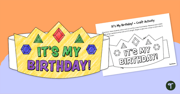 Go to Birthday Crown Template teaching resource