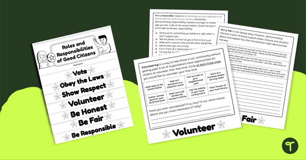 Roles and Responsibilities of Good Citizens Flip Book teaching resource