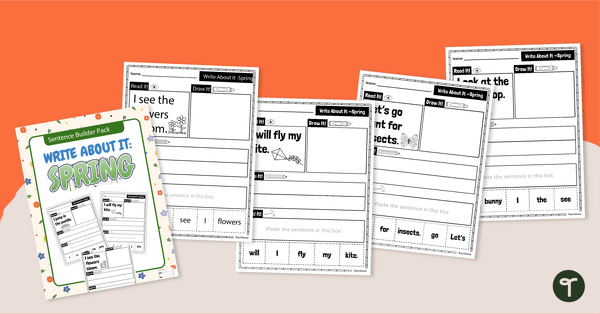 去写它！春季句子写作工作表教学资源