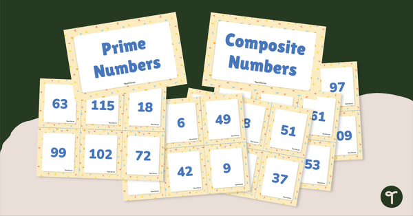 Prime and Composite Number Sort teaching resource