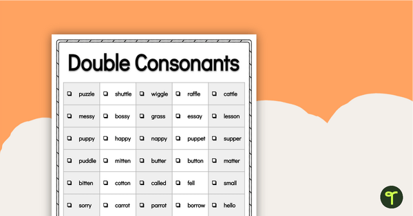 Go to Word Study List - Double Consonants teaching resource