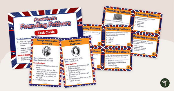 Founding Fathers Task Cards teaching resource