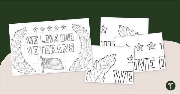Go to Collaborative Mural - Veterans Day Coloring Pages teaching resource