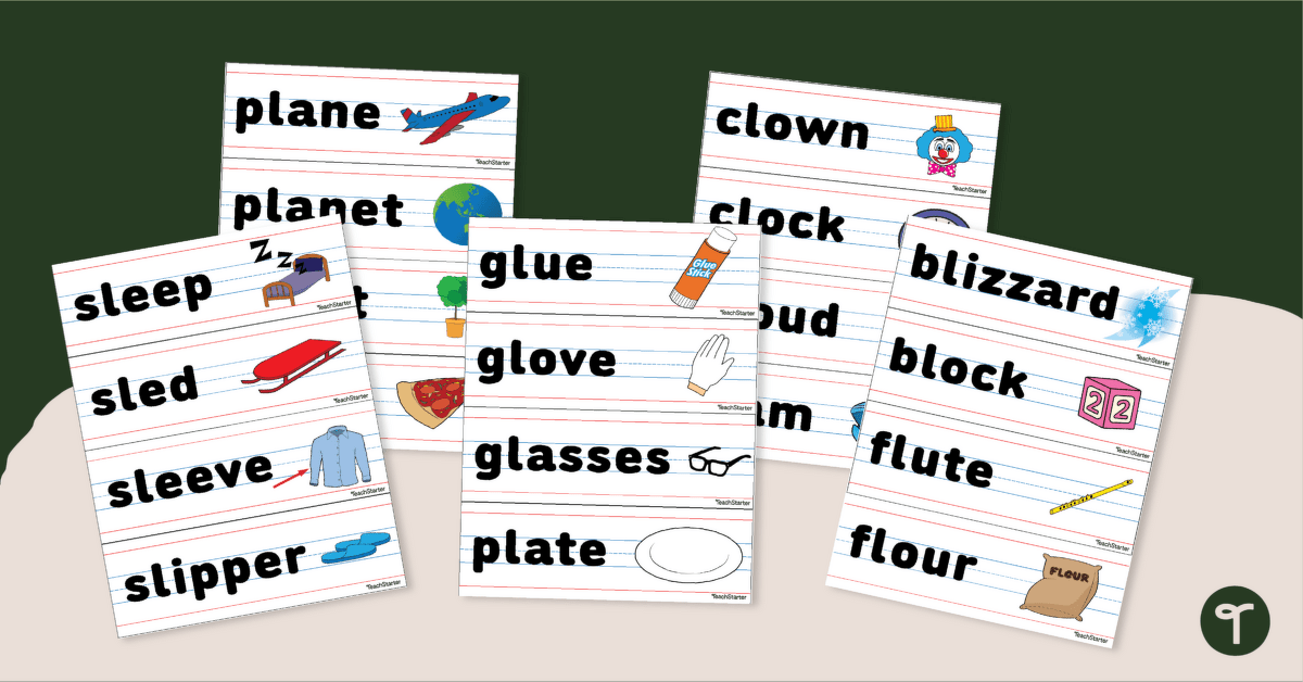 L Blend Words - Sound Wall Cards teaching resource