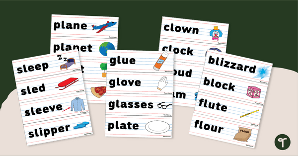 Go to L Blend Words - Sound Wall Cards teaching resource