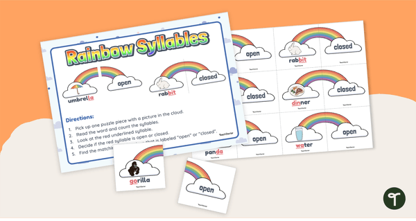 Go to Open and Closed Syllables - Match Up Activity teaching resource