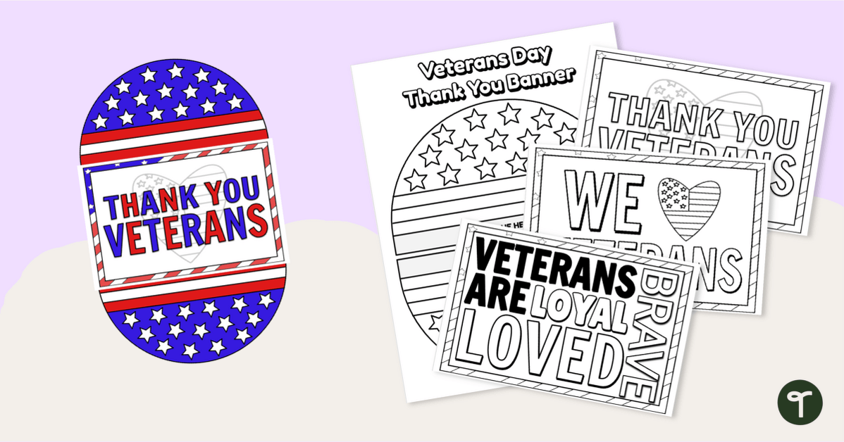 Veterans Day Thank You Card and Craft teaching resource