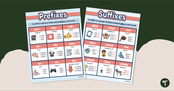 Image of Prefix and Suffix Anchor Charts