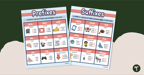 Prefixes and Suffixes Anchor Chart