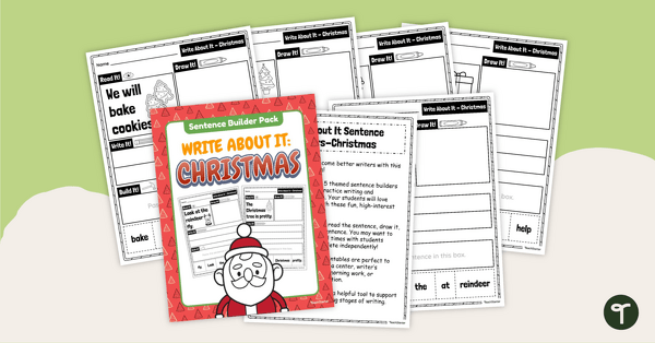 Go to Write About It! Christmas Sentence Builder Pack teaching resource