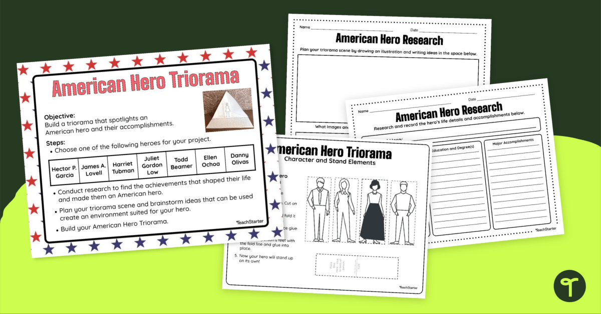American Hero Triorama Project teaching resource