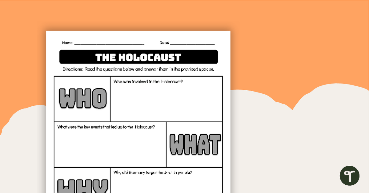 The Holocaust - Note-Taking Template teaching resource
