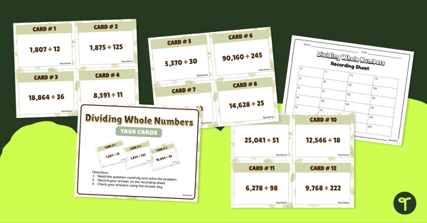 Image of Dividing Whole Numbers – Task Cards