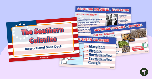 The Southern Colonies Instructional Slide Deck teaching resource