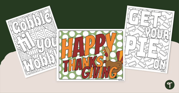 Thanksgiving Coloring Sheets teaching resource