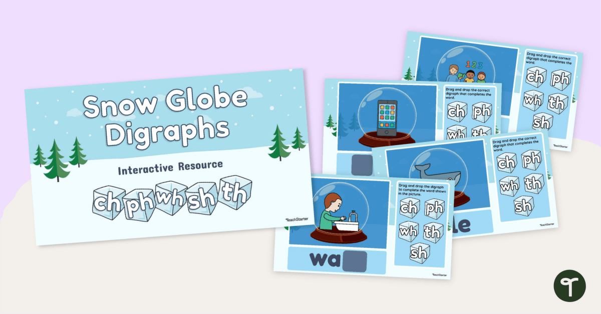 Snow Globe Digraphs - Google Interactive Activity teaching resource
