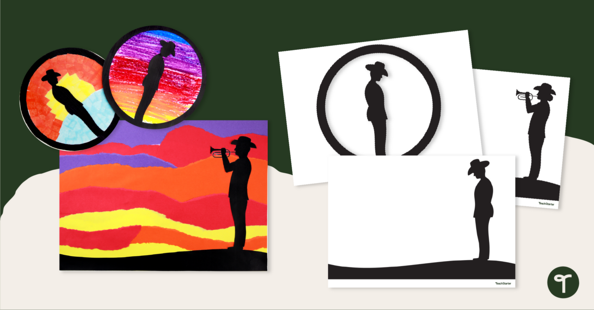 Soldier Silhouette Art Templates teaching resource