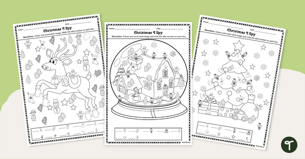 Go to Christmas Printables – I Spy Worksheet Set teaching resource