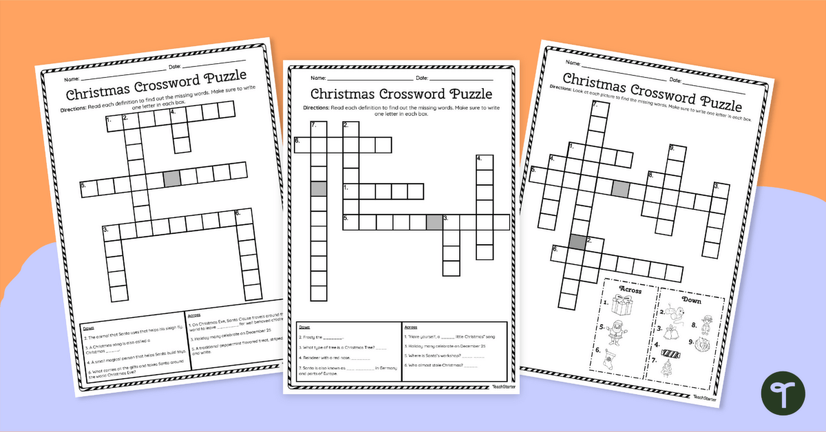 Christmas Crossword Puzzles teaching resource