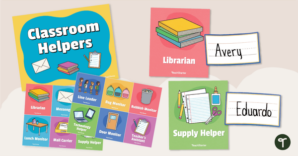 Go to Printable Classroom Helpers Bulletin Board teaching resource