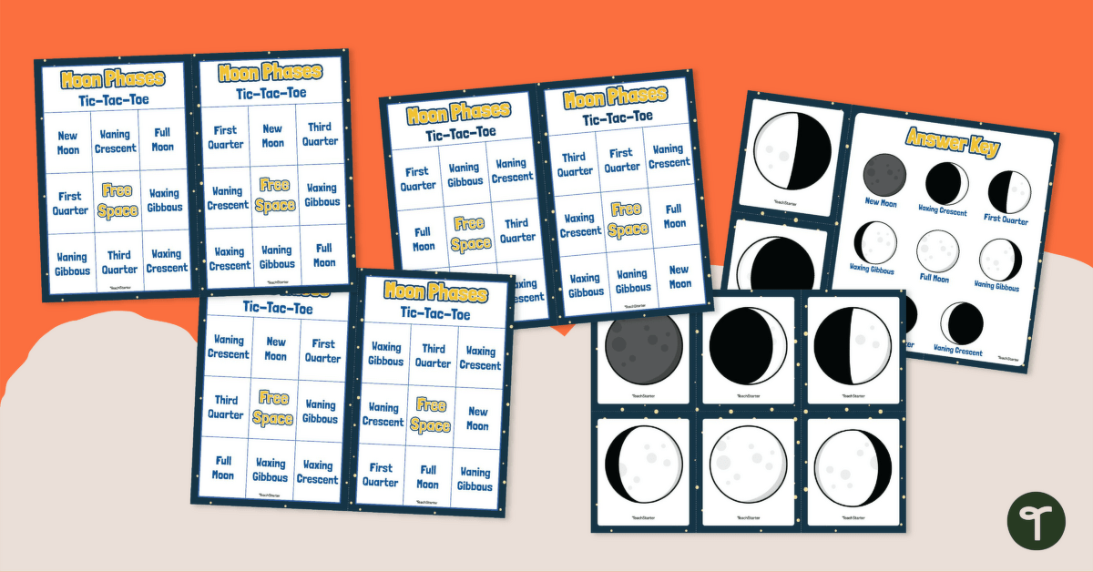 Moon Phases Tic-Tac-Toe (Small Group) teaching resource