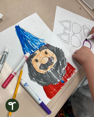 Funky Christmas Gnome Craft Template teaching resource