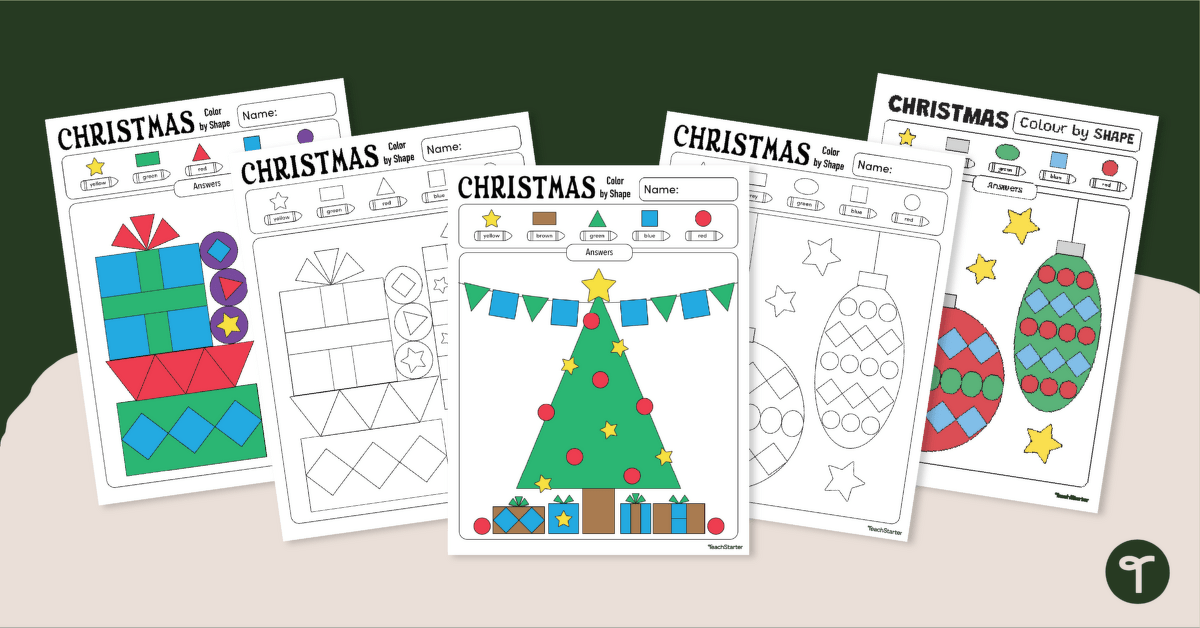 Identifying Christmas Shapes - Coloring Pages teaching resource