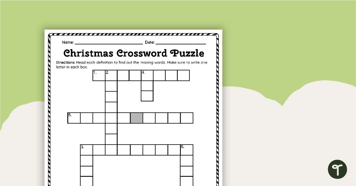 Christmas Crossword Puzzle Teach Starter