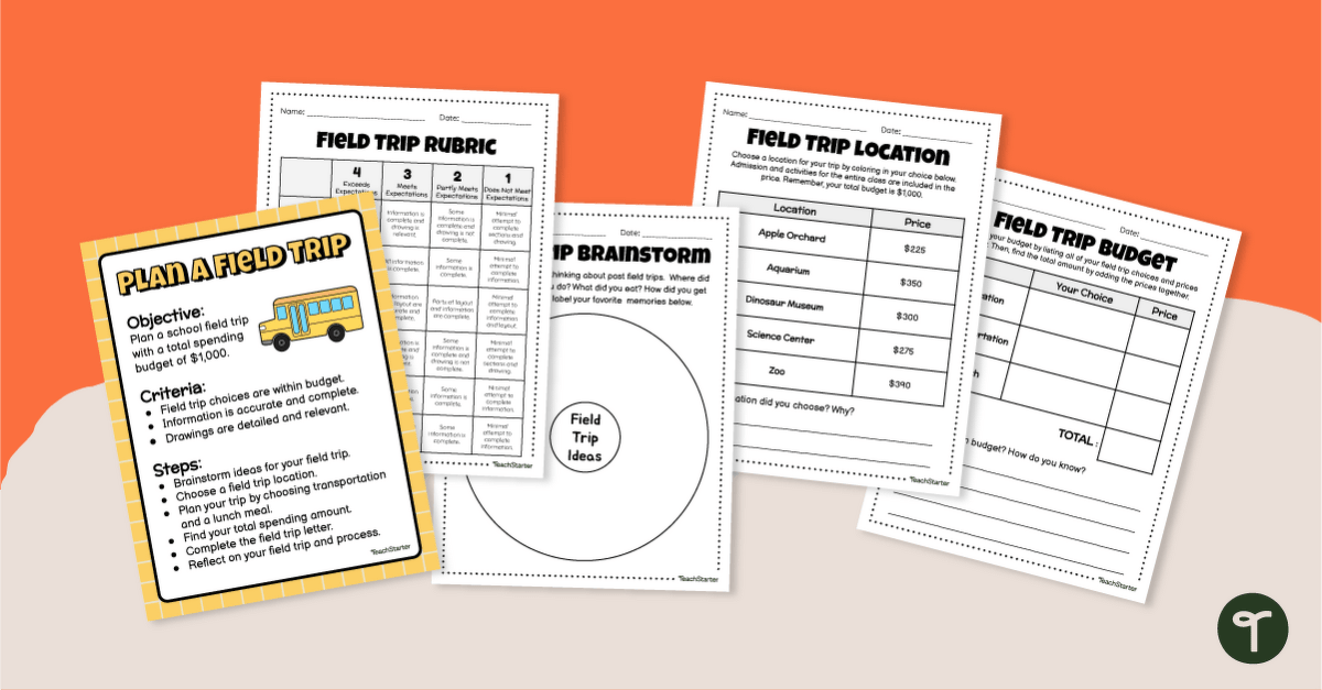 Project Based Back-to-School Activity - Plan an Excursion teaching resource