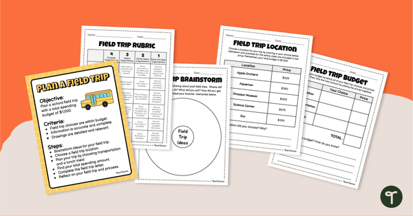 Go to Project Based Back-to-School Activity - Plan an Excursion teaching resource
