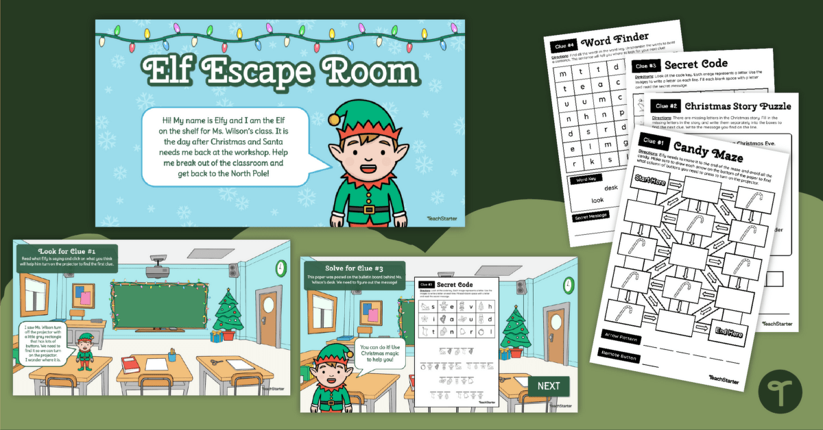 Elf Escape! - Digital Escape Room teaching resource