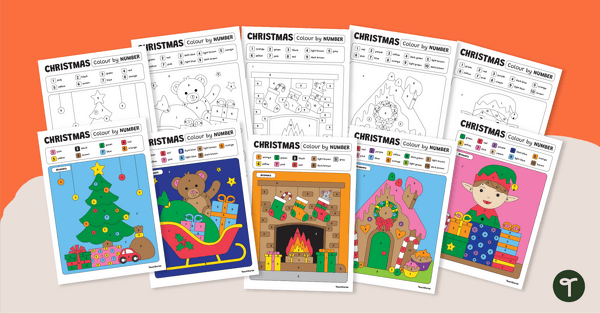 Go to Christmas Colour by Number Worksheets teaching resource