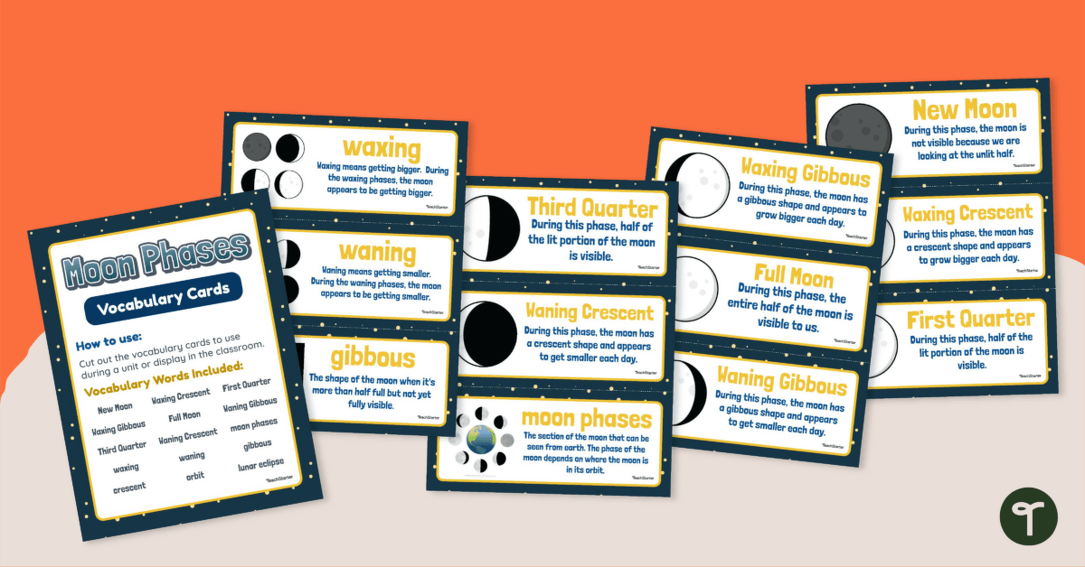 Moon Phases – Vocabulary Cards teaching resource