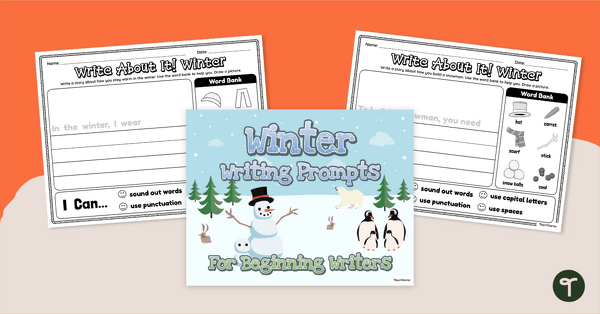 Winter Writing Prompts for Beginning Writers teaching resource