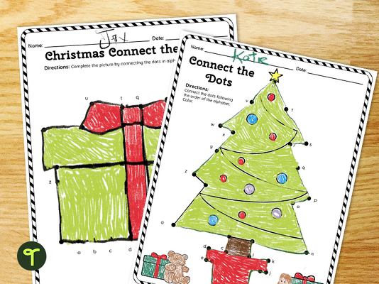 Christmas Connect the Dots Printables - Alphabet teaching resource