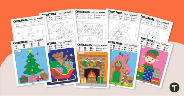 Go to Christmas Color by Number Pack teaching resource