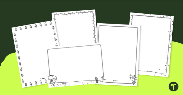Go to Black and White Christmas Page Borders teaching resource