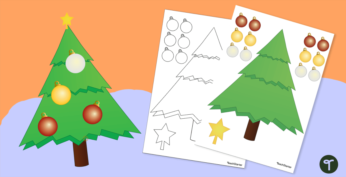 Christmas Tree Printable Template teaching resource