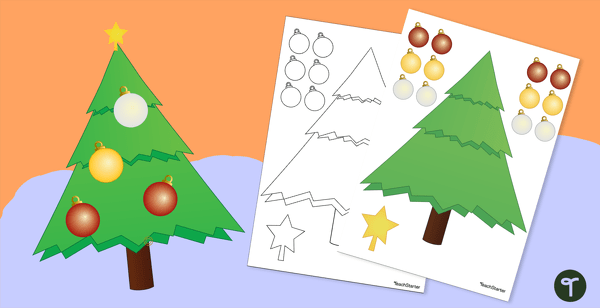 去圣诞树可打印的模板教学资源