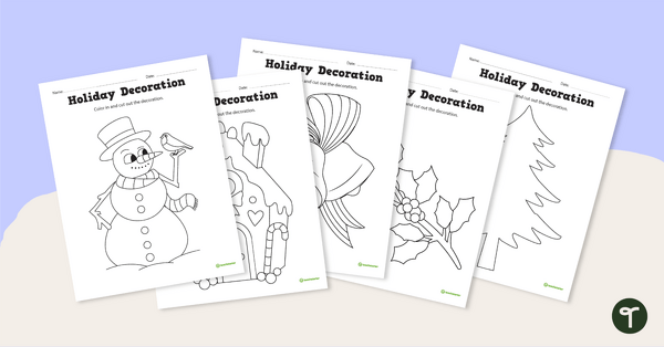 Image of Holiday Decoration Coloring Sheets