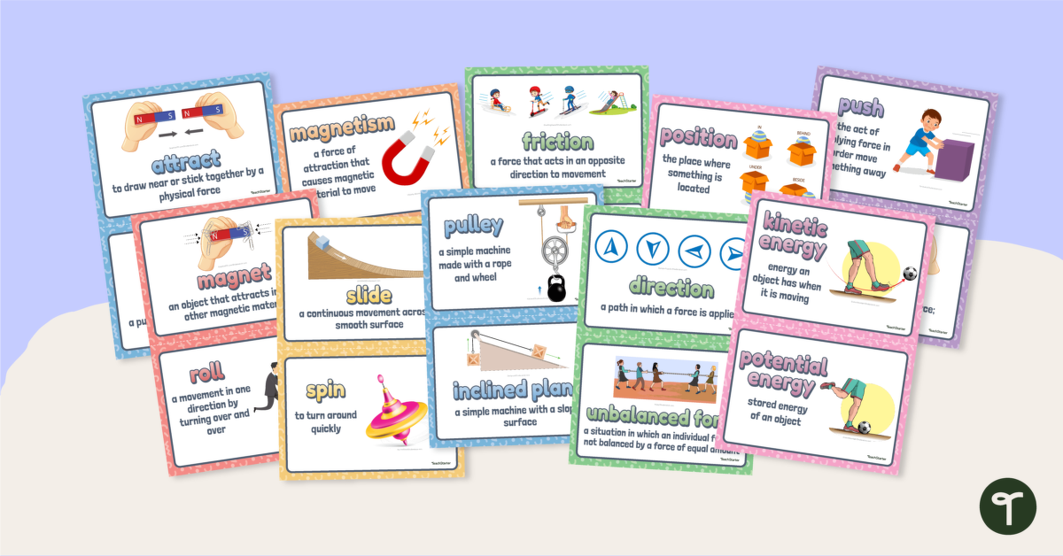 Force and Motion Vocabulary Posters teaching resource