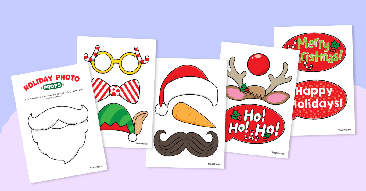 Christmas Photo Booth Props - Printable | Teach Starter