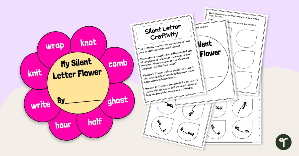 Silent Letter Craft Activity teaching resource