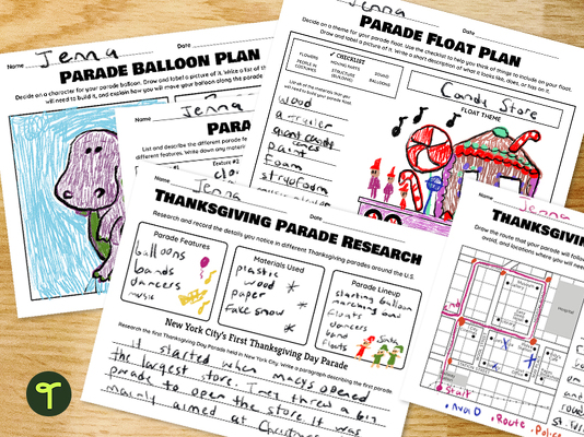 Thanksgiving Project - Plan a Parade! teaching resource